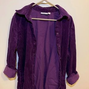 purple corduroy button down